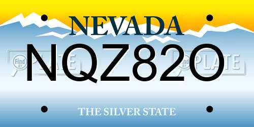 NQZ82O Nevada License Plate