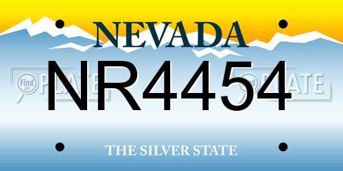 NR4454 Nevada License Plate