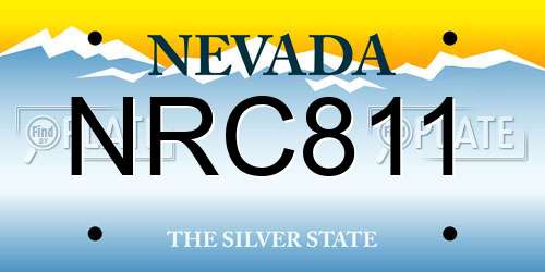 NRC811 Nevada License Plate