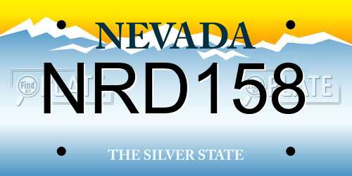 NRD158 Nevada License Plate