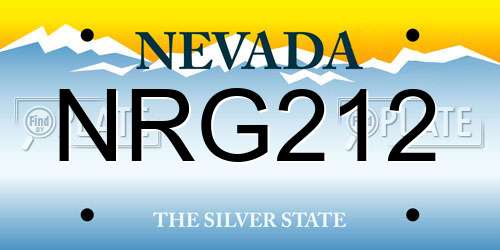 NRG212 Nevada License Plate