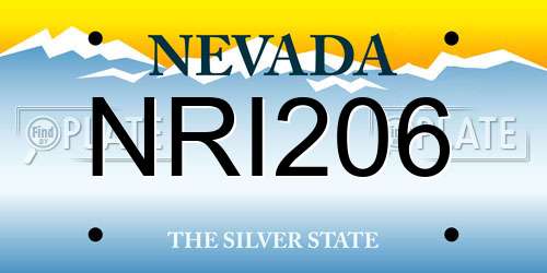NRI206 Nevada License Plate