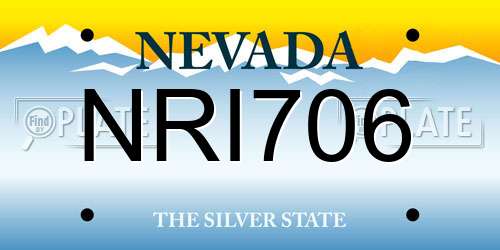 NRI706 Nevada License Plate