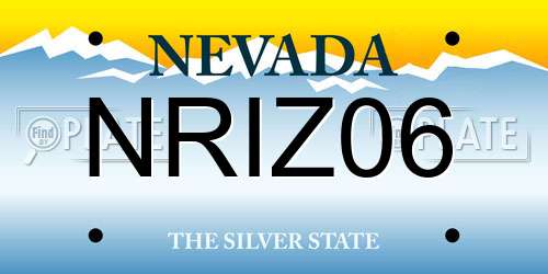 NRIZ06 Nevada License Plate