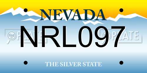 NRL097 Nevada License Plate