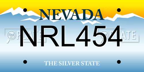 NRL454 Nevada License Plate