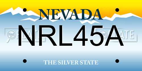 NRL45A Nevada License Plate