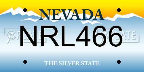 NRL466 Nevada License Plate