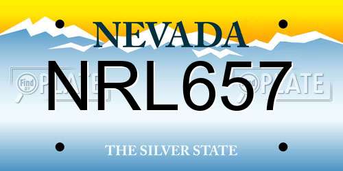 NRL657 Nevada License Plate