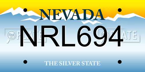 NRL694 Nevada License Plate
