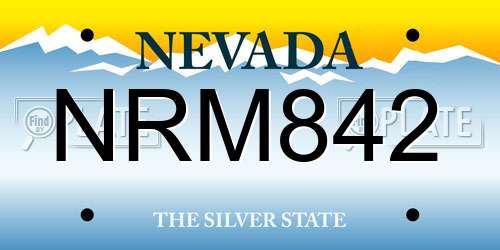 NRM842 Nevada License Plate
