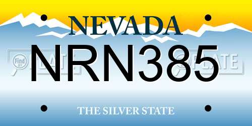 NRN385 Nevada License Plate
