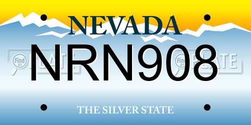 NRN908 Nevada License Plate