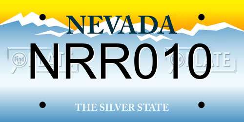 NRR010 Nevada License Plate