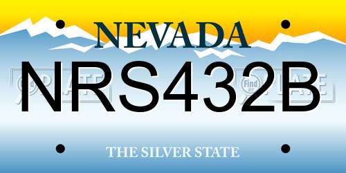 NRS432B Nevada License Plate