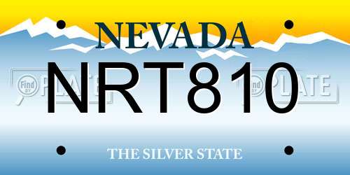 NRT810 Nevada License Plate