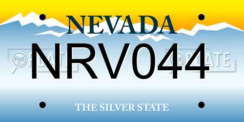 NRV044 Nevada License Plate