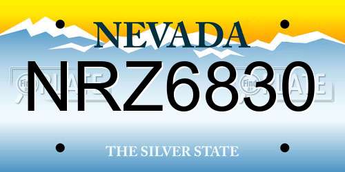 NRZ6830 Nevada License Plate