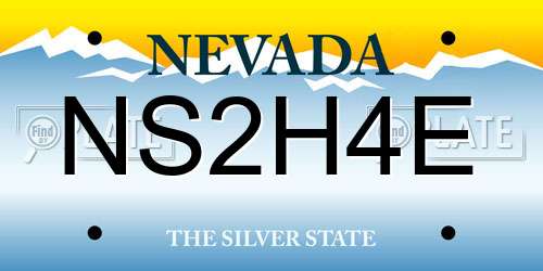 NS2H4E Nevada License Plate