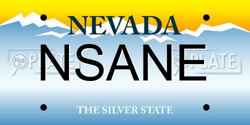 NSANE Nevada License Plate