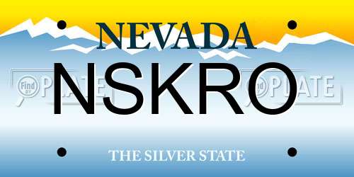 NSKRO Nevada License Plate