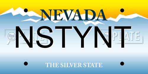 NSTYNT Nevada License Plate