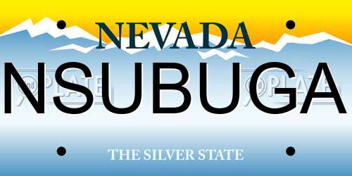 NSUBUGA Nevada License Plate