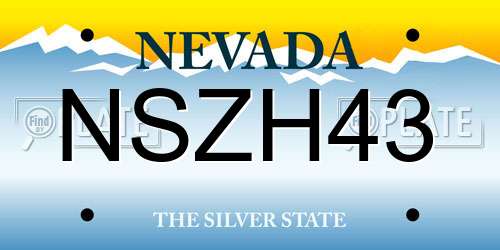 NSZH43 Nevada License Plate