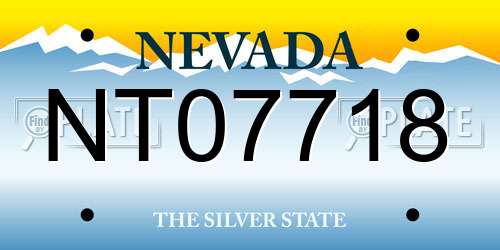 NT07718 Nevada License Plate