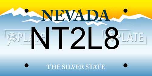 NT2L8 Nevada License Plate