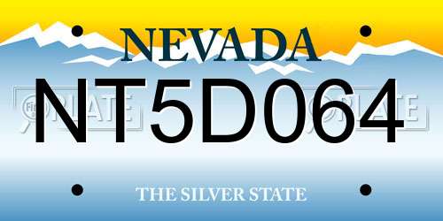 NT5D064 Nevada License Plate