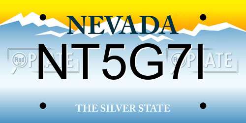 NT5G7I Nevada License Plate