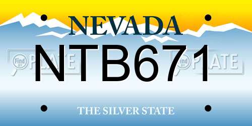NTB671 Nevada License Plate