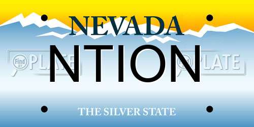 NTION Nevada License Plate