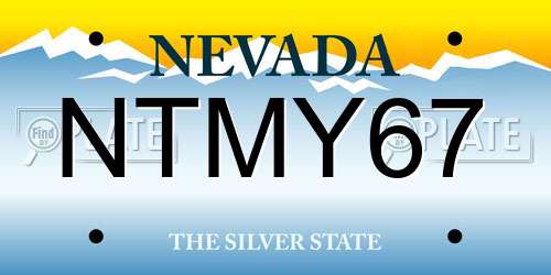 NTMY67 Nevada License Plate
