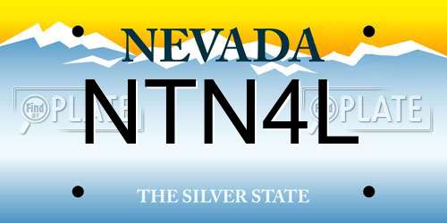 NTN4L Nevada License Plate