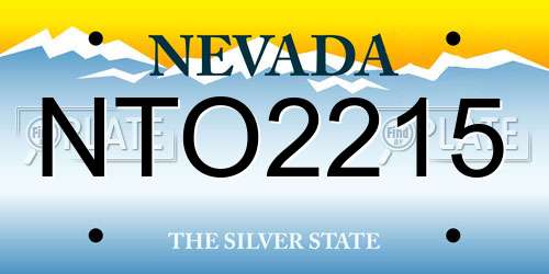 NTO2215 Nevada License Plate