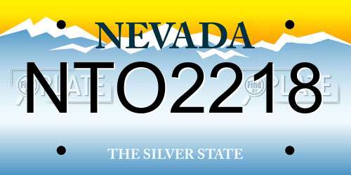 NTO2218 Nevada License Plate