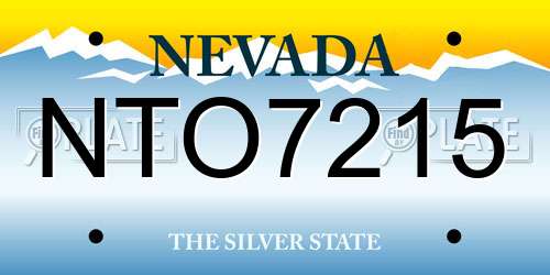 NTO7215 Nevada License Plate