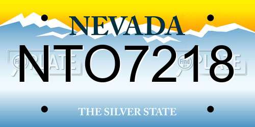 NTO7218 Nevada License Plate