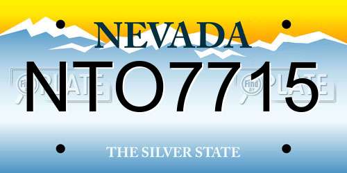 NTO7715 Nevada License Plate