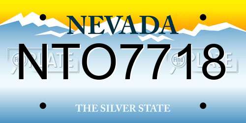 NTO7718 Nevada License Plate