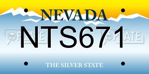 NTS671 Nevada License Plate