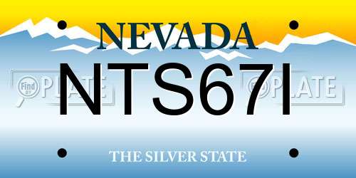 NTS67I Nevada License Plate