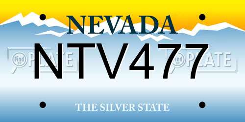 NTV477 Nevada License Plate