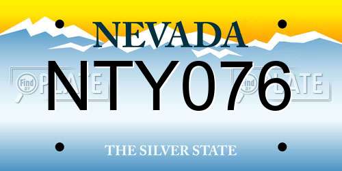 NTY076 Nevada License Plate