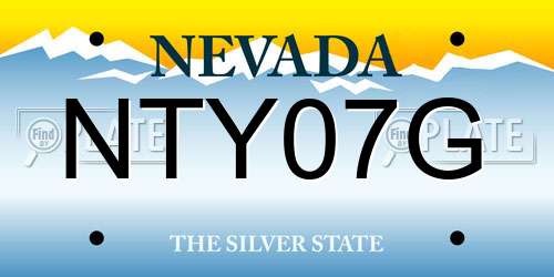 NTY07G Nevada License Plate
