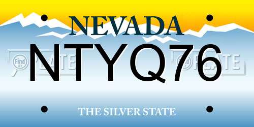 NTYQ76 Nevada License Plate