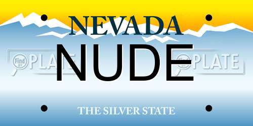 NUDE Nevada License Plate