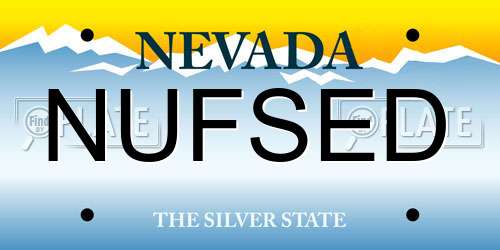 NUFSED Nevada License Plate